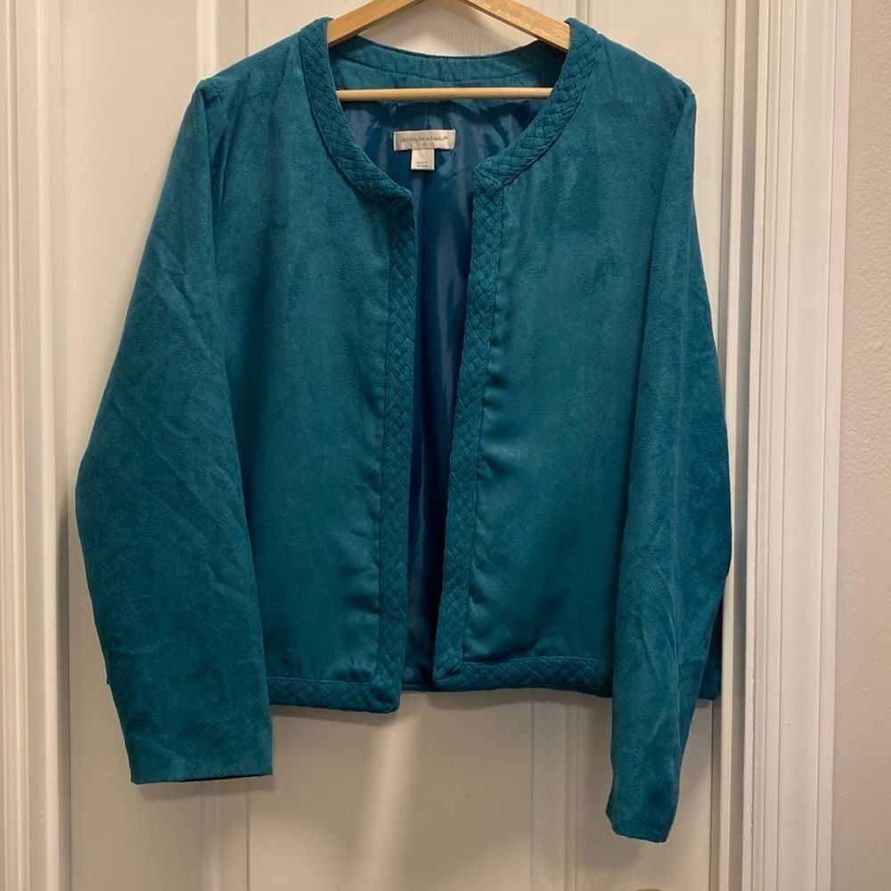 Christopher & Banks teal blazer size L